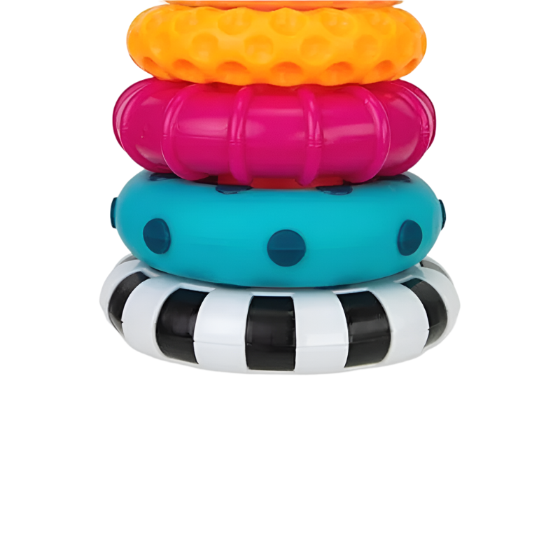 Sassy Stacks of Circles – 9-Piece STEM Stacking Toy for Babies 6+ Months, Multicolor