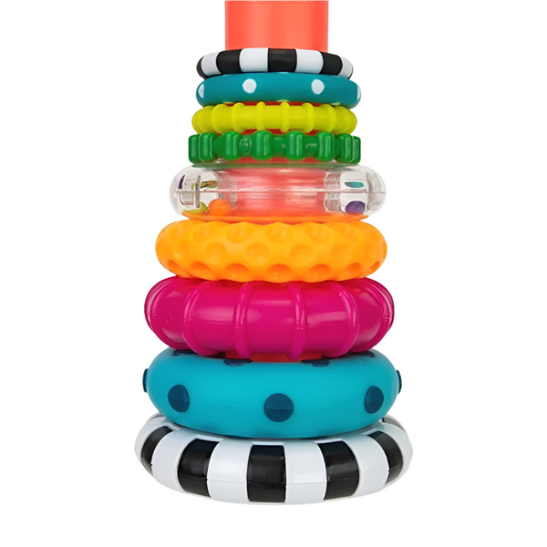 Sassy Stacks of Circles – 9-Piece STEM Stacking Toy for Babies 6+ Months, Multicolor